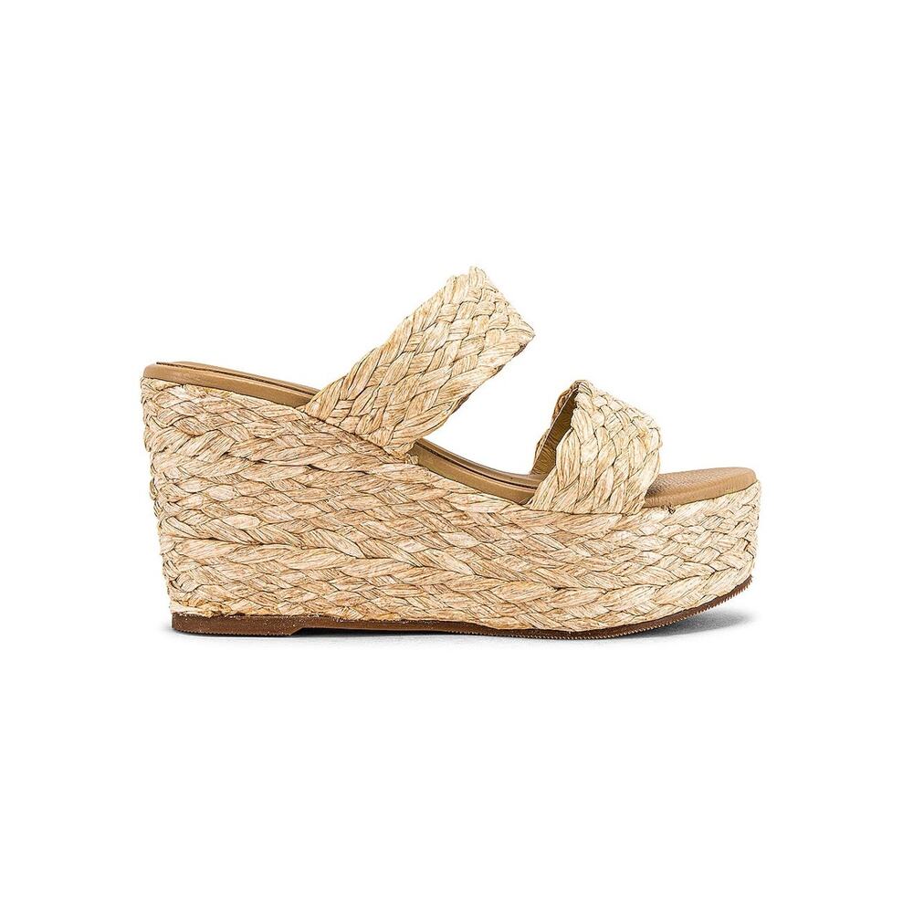 Kaanas Braided Natural Tenerife Wedge Sandals Size 10